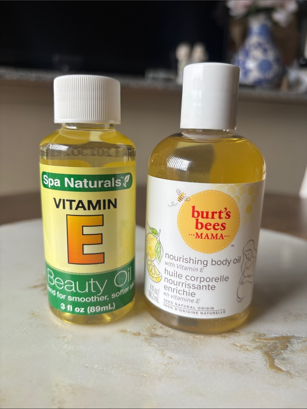 Burt’s Bees Mama Nourishing Body Oil with Vitamin E + Spa Naturals Vitamin E